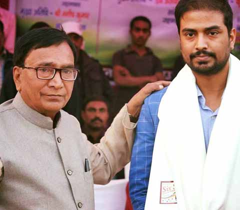 Honble Education Minister(Bihar) with Chandan Jha(Director)